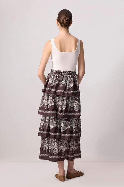 Touché Privé Patterned Fold Skirt