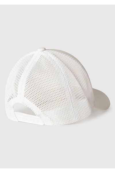 United Colors of Benetton Boy's White Adjustable Cap Hat with Graphic Print on the Front and Mesh on the Back