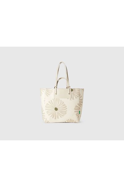 United Colors of Benetton Geantă tote cu model crem pentru femei