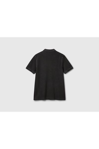 United Colors of Benetton Ανδρικό μπλουζάκι πόλο μαύρο 100% Organic Cotton Regular Fit