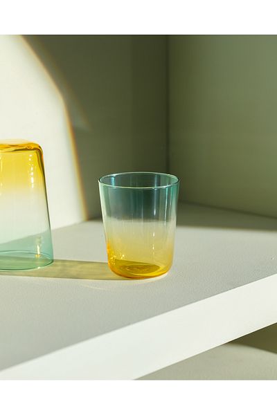 Madame Coco Renard Set of 4 Water Glasses - Orange/Green - 315 ml