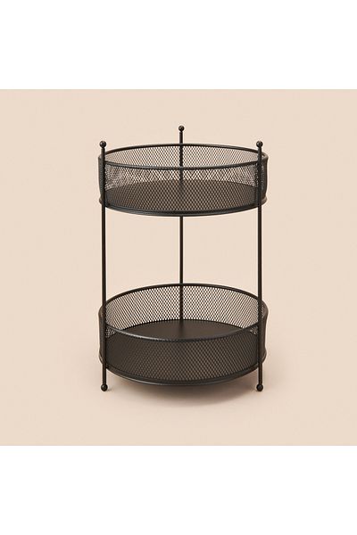 Evidea Bath Two-Tier Mesh Organizer - Black - 28X20 cm