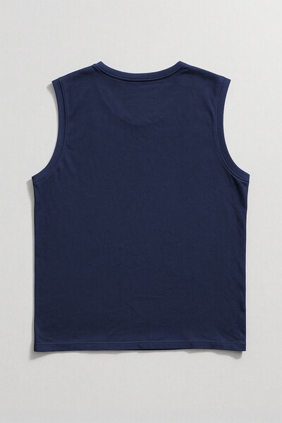 MARKAPIA Men's 100% Cotton Crew Neck Shark Printed Sleeveless T-Shirt