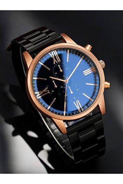 Merand Brand Rose Black Color Special Series Men's Wrist Watch - Bracelet Gift