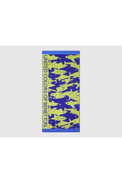 United Colors of Benetton Boy's Camouflage Patterned Written Sea Towel