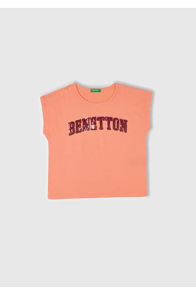 United Colors of Benetton Girl's Baby Girl Benetton Logo Printed T-Shirt