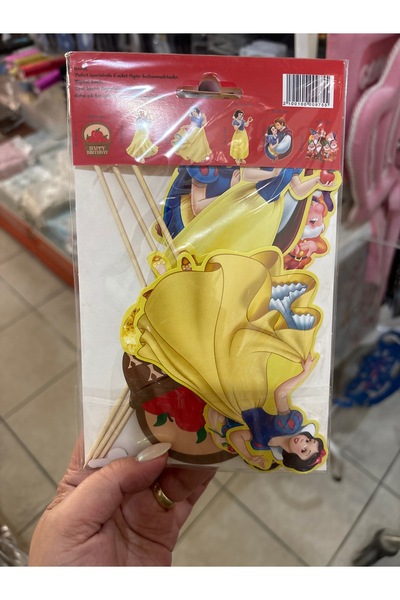 Deniz Party Store Pamuk prenses  temalı  Pasta süsü Figür set uzun kürdan 6 adet