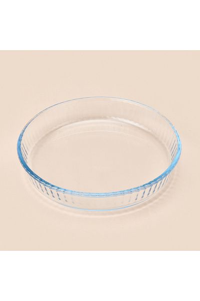 Masterchef Twin Round Honeycomb Glass Oven Dish - Transparent - 25 cm