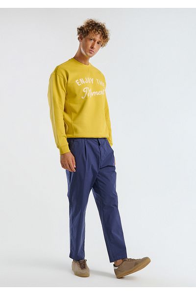 United Colors of Benetton Men's Indigo Parachute Fabric Stretch Chino Trousers