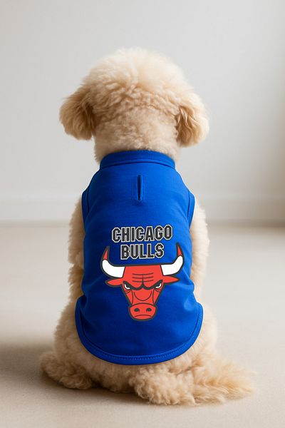 MPZ Pets Cat and Dog Outfit & Dress - Saks Blue Chicago Bulls Tank Top