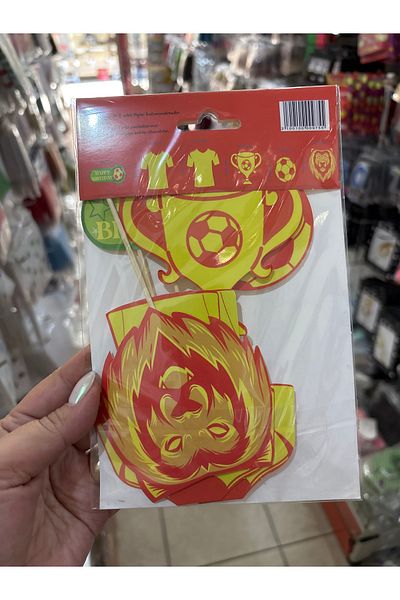 Deniz Party Store 6 Pieces Yellow Red Cake Ornament Figure Set - Long Toothpick