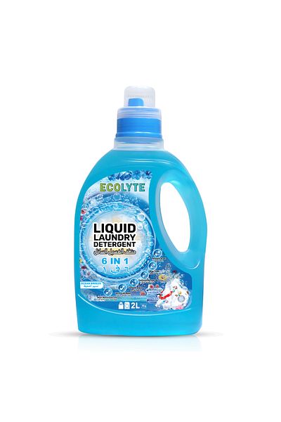 ECOLYTE+ Liquid Laundry Detergent, All Washing Machines, 6 in 1 Deep Clean Tech - (Ocean Breeze, 2 Liter)