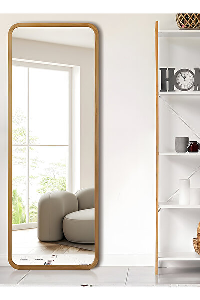 Taimi Large Mirror With Elegant Design155x45cm-full Length Mirror With Wooden Frame And Back Stand