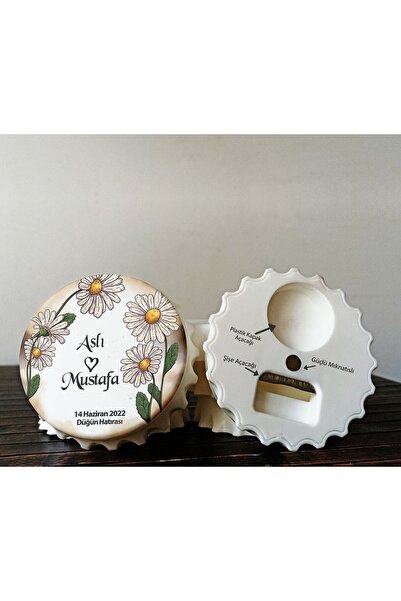 DeryalarDijital 10 Adet Magnet Baskı Düğün Nişan Nikah Magneti Açacaklı Yuvar...