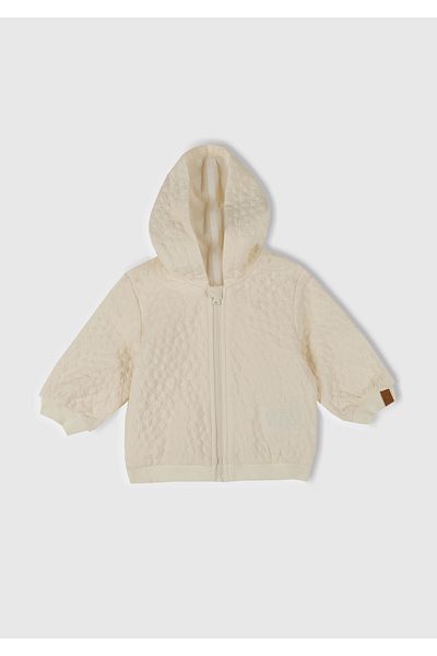 United Colors of Benetton Baby Yavruağzı Logo Labeled Jacquard Zippered Hooded Sweatshirt