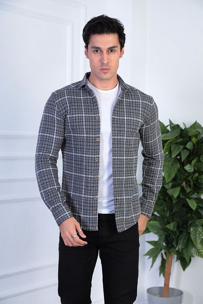 jack carisma Гъвкава и удобна мъжка карирана риза Lumberjack - Slim Fit трикотажна риза