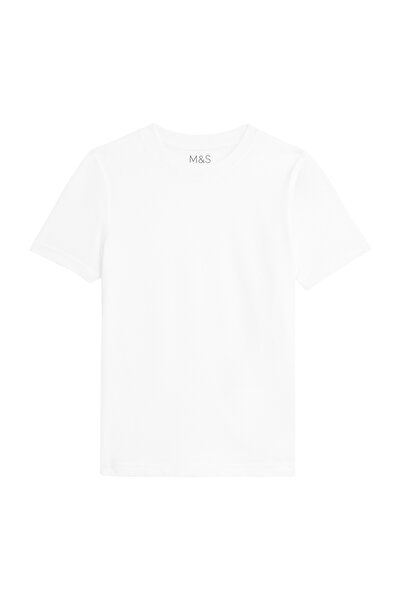 Marks & Spencer Saf Pamuklu 2'li Kısa Kollu T-Shirt (2-16 Yaş)