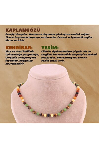 OSMANLI DEĞERLİ TAŞ Sertifikalı Migren Doğal Taş Kolye - 6 Mm M385