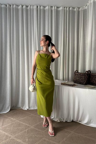 lizge giyim Smocked Midi Dress