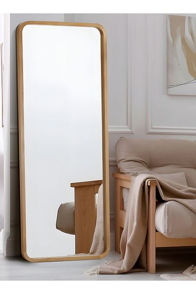 Taimi Large Mirror With Elegant Design160x50cm - Full Length Mirror With Wooden Frame And Back Stand