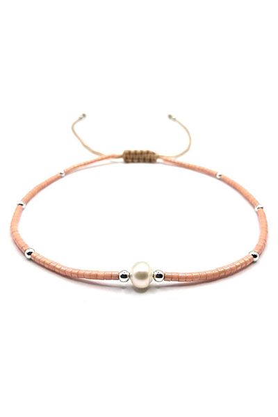 Lexy's Boutique Ankle Bracelet, Handmade, Silver, , Miyuki Beads, Cultured Pearls
