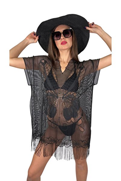 Sinhan Pareo Rahat Ve Şık Plaj Elbisesi - Kelebek Desen