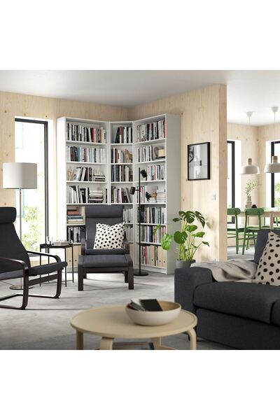 IKEA köşe kitaplık, beyaz, 136/136x28x237 cm