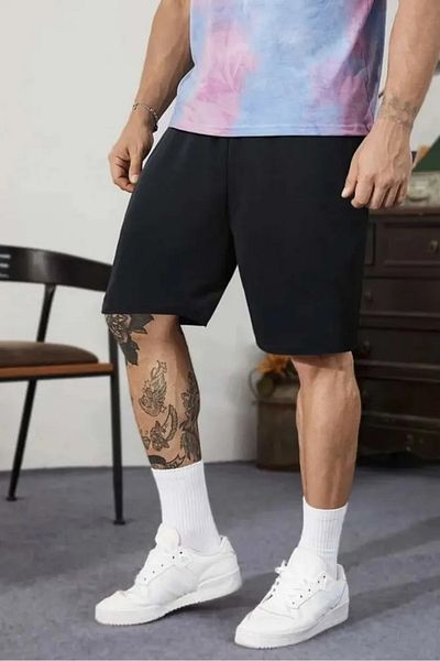 SERAZAT Μαύρο ανδρικό εύκαμπτο σορτς Lycra - Fitness Training Sports 100% βαμβάκι που απομακρύνει τον ιδρώτα