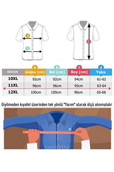 tambattal Cămașă clasică cu mânecă scurtă Super Size 10XL-11XL-12XL