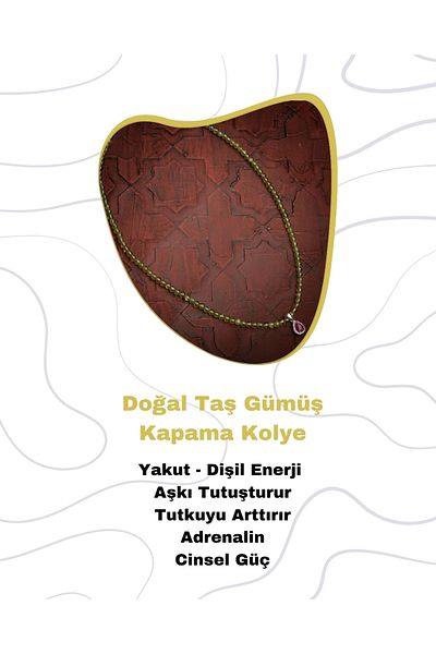 Saff Doğal Taş Zebercet، قلادة فضية من حجر الياقوت الطبيعي - 3-4 ملم