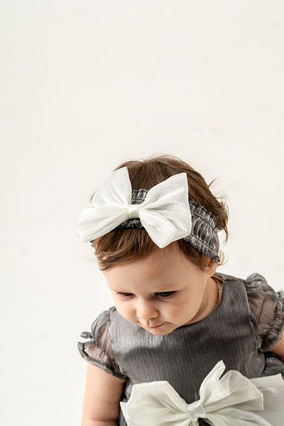 Eray Kids Bandana Bow Detailed Baby Girl Evening Dress