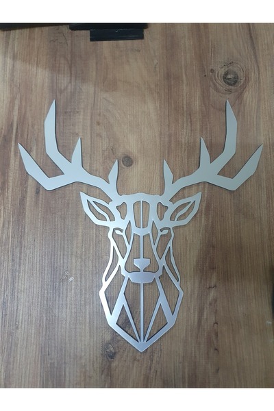 Numa Concept Deer Head Mdf with Mirror Silver Plexi Laser Cutting 40X40 cm