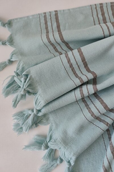 Sevim Πεστεμάλ & Πετσέτα Μέντα Πράσινη Ριγέ Βαμβακερή - Μαλακή και Γρήγορη Στέγνωμα 90x170 εκ.