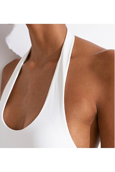 Noa Noa Μικρού υφασμάτινη Crop μπλούζα με κορδόνι στο λαιμό