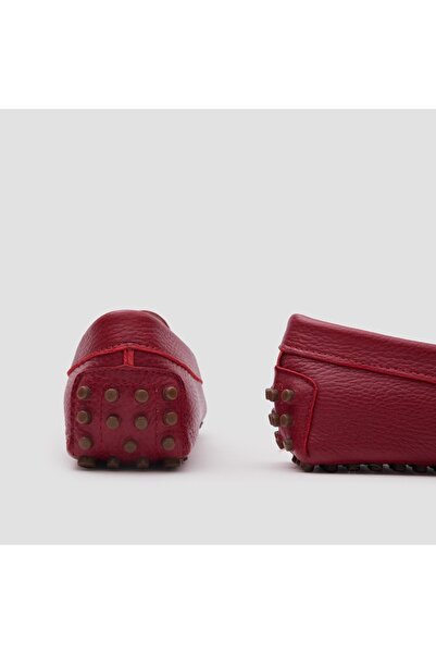 TOGO Kırmızı Floater Hakiki Deri Kadın Loafer Ayakkabı [060037]