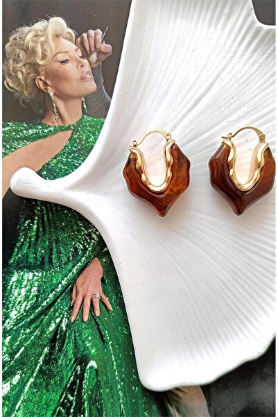 whitelove Shesra Kahverengi Taş Küpe