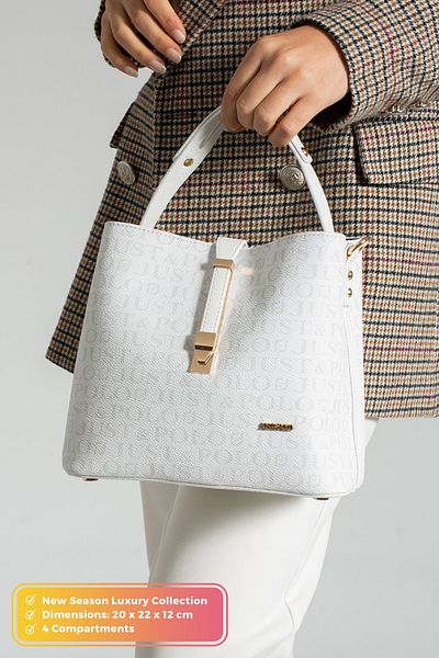 POLOGRAND London Geantă de umăr originală Just Polo Collection, cu 4 compartimente, din piele moale de lux, cu curea încrucișată reglabilă