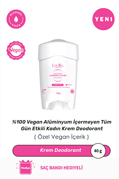 Lucille Pamuk Şeker Kokulu Alüminyumsuz Kadın Vegan Krem Deodorant 40 ML