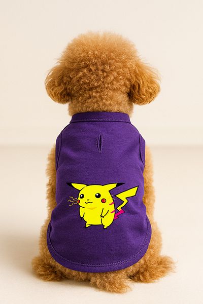 MPZ Pets Cat and Dog Outfit & Dress - Purple Pikachu Undershirt