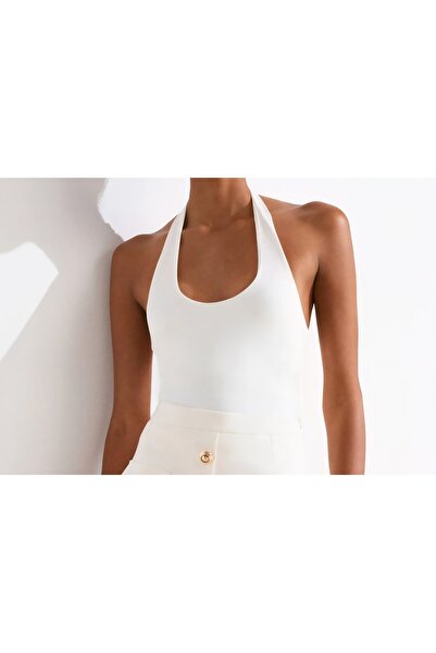 Noa Noa Μικρού υφασμάτινη Crop μπλούζα με κορδόνι στο λαιμό