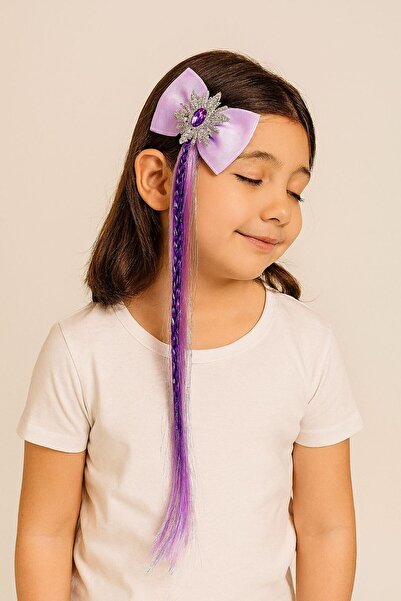 Motebarn Wear Дівчача зачіска з бантиком, плетена шпилька для волосся, фіолетова