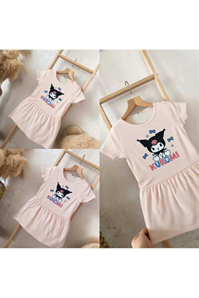 asena kids baskılı kız çocuk elbise 5 Yaş