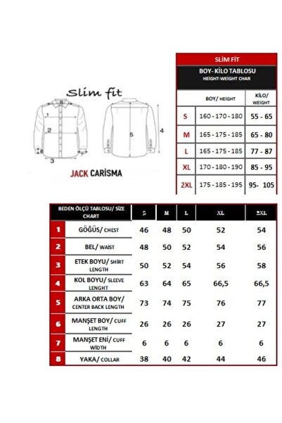 jack carisma Εύκαμπτο βαμβακερό Slim Fit καρό στήθος Garni γιακά - Ανδρικό πουκάμισο New Season με κουμπιά