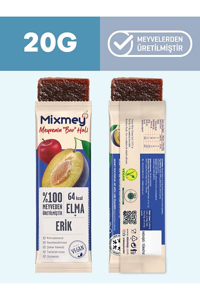 mixmey بار الفواكه الحامضة – 12 قطعة |   وجبات خفيفة صحية – نباتية، خالية من الغلوتين (20 جرام × 12 قطعة)