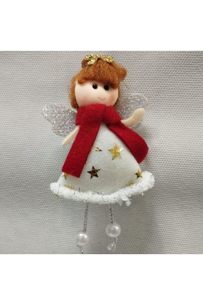 partidolu Λευκό Χρώμα 20 εκ. Φόρεμα με γκλίτερ Fairy Girl Hanging Ornament 1 Τεμάχιο