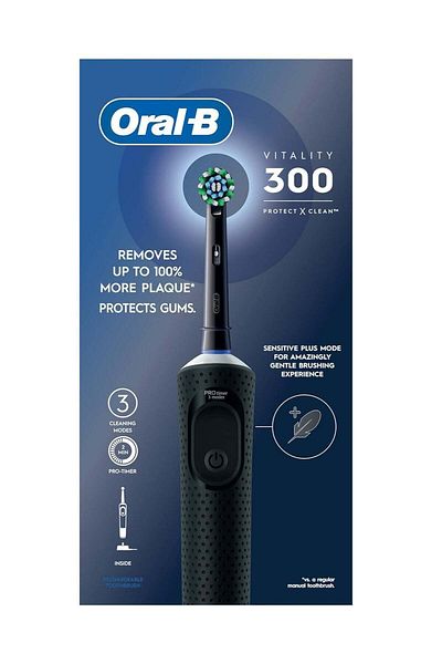 Oral-B فرشاة أسنان أورال-بي فيتاليتي 300 D103 الكهربائية القابلة لإعادة الشحن تحمي وتنظف