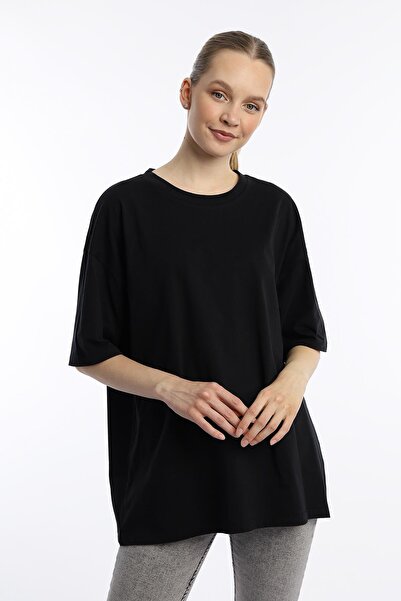 Polo State Tricou de damă oversize cu gât negru