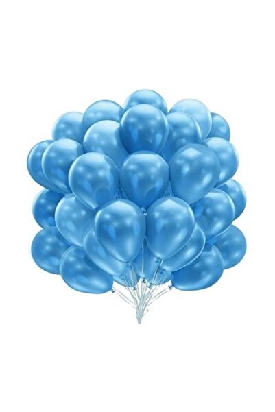 ebru parti evi 5 Adet Metalik Mavi Balon - Doğum Günü Konsepti - Parti Malzem...