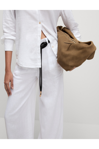 Marks & Spencer Saf Keten Wide Leg Pantolon