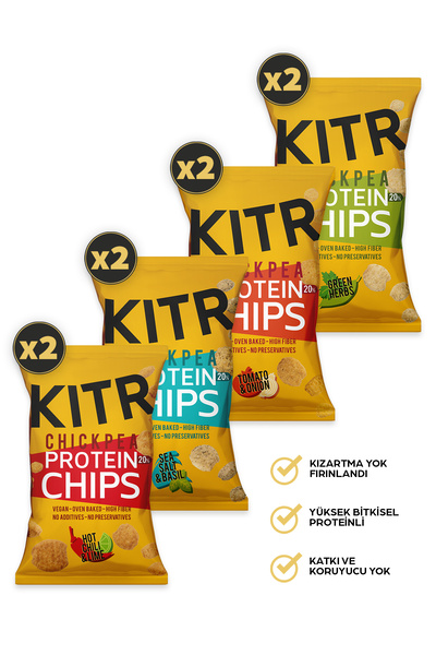 KITR 8'li Karışık Yüksek Proteinli Cips Paketi 8x50g